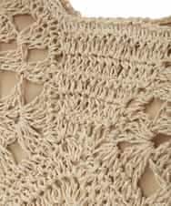 KS5GD10059 a.v.v(アー・ヴェ・ヴェ) ラメフィルム透かし編みショルダーバッグ アイボリー