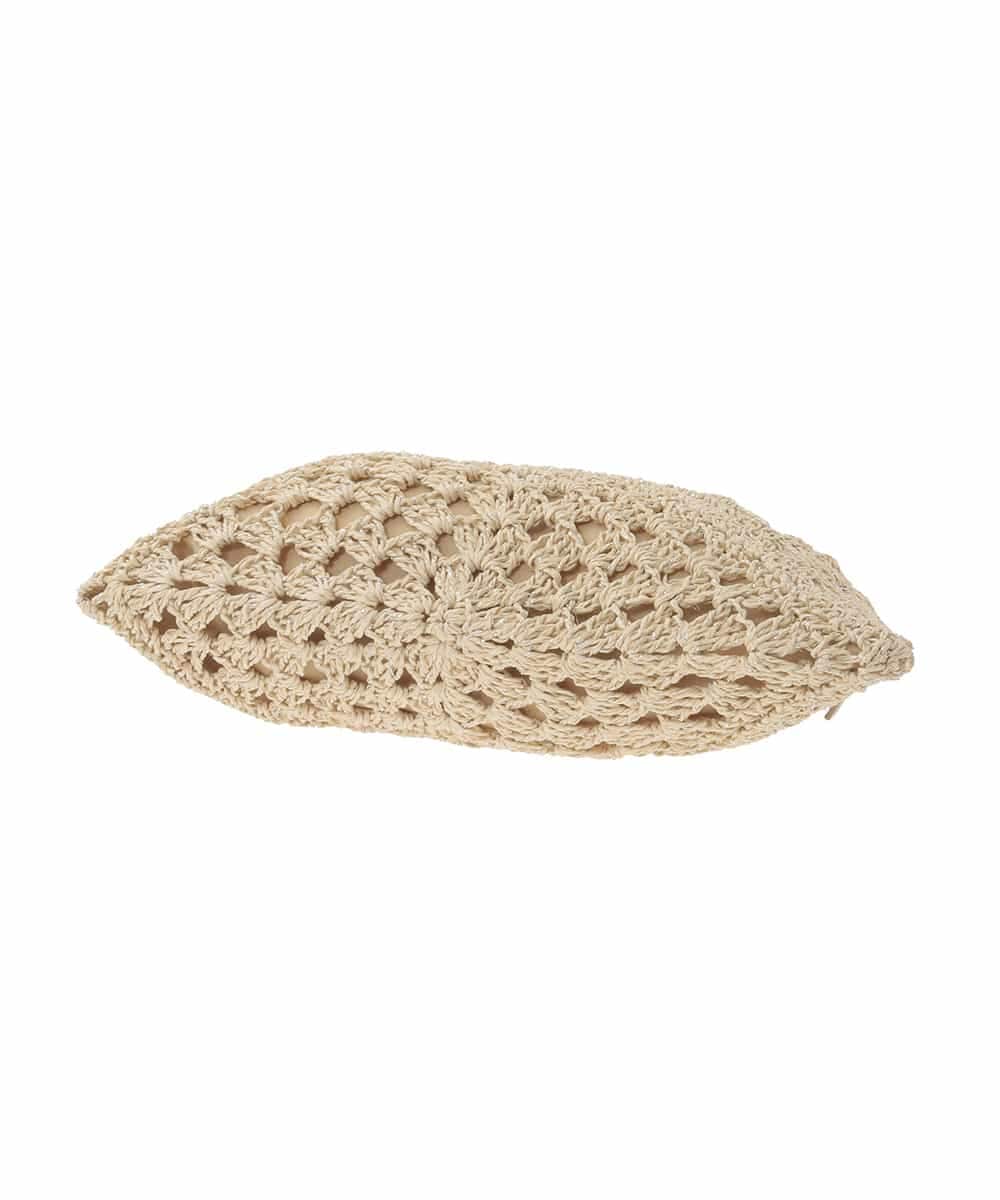 KS5GD10059 a.v.v(アー・ヴェ・ヴェ) ラメフィルム透かし編みショルダーバッグ アイボリー