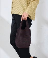 KS5GD11039 a.v.v(アー・ヴェ・ヴェ) ラメ編みミニバッグ ネイビー