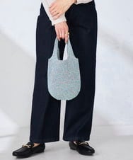 KS5GD11039 a.v.v(アー・ヴェ・ヴェ) ラメ編みミニバッグ ネイビー