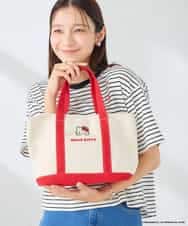 KS5ID21046 a.v.v(アー・ヴェ・ヴェ) HELLO KITTY 刺繍キャンバスバッグ レッド