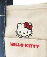 KS5ID21046 a.v.v(アー・ヴェ・ヴェ) HELLO KITTY 刺繍キャンバスバッグ ネイビー