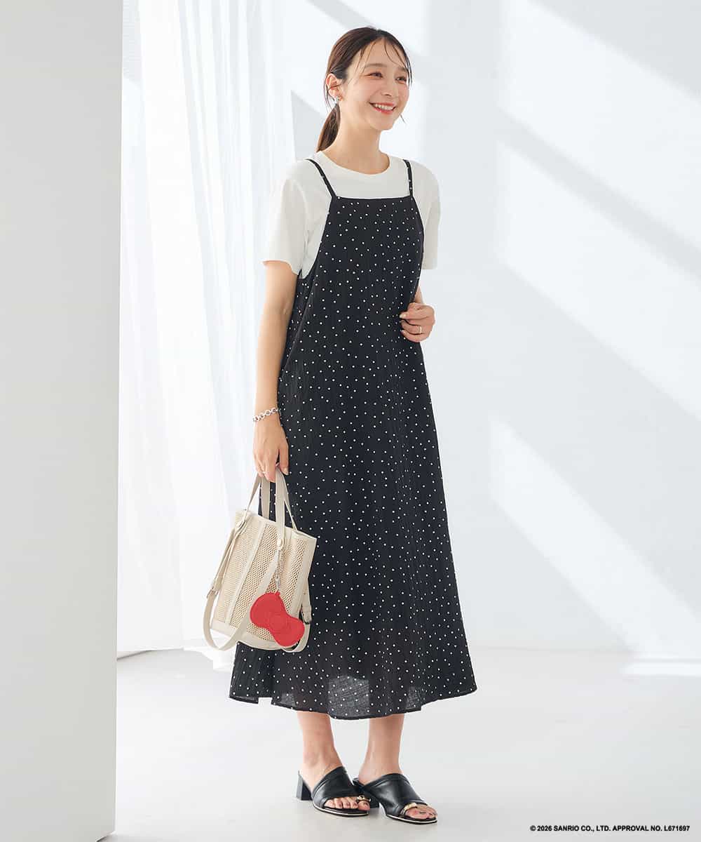 KS5ID22059 a.v.v(アー・ヴェ・ヴェ) HELLO KITTY リボンポーチチャーム付きメッシュバッグ ホワイト