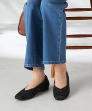 KS6AD04046 a.v.v(アー・ヴェ・ヴェ) ラメニットパンプス ブラック