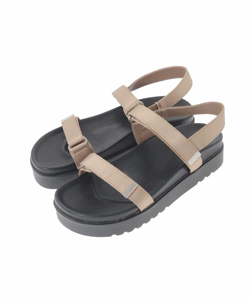 KS6GD08059 a.v.v(アー・ヴェ・ヴェ) 厚底ベルトサンダル ブラウン