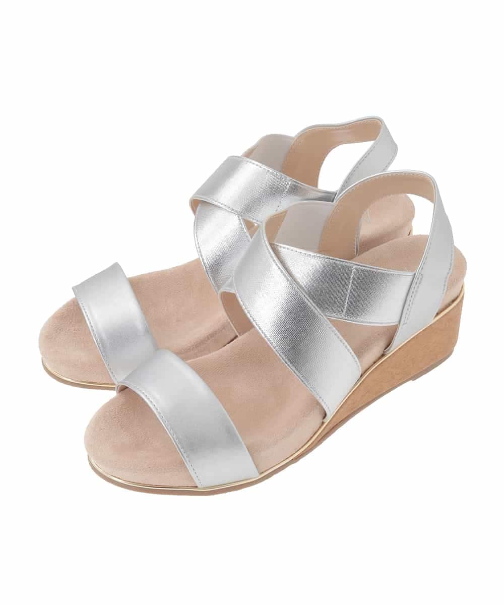 KS6GD10049 a.v.v(アー・ヴェ・ヴェ) クロスゴムサンダル シルバー