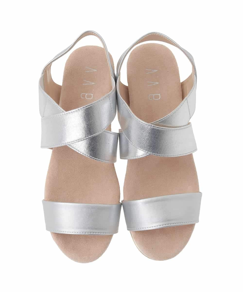 KS6GD10049 a.v.v(アー・ヴェ・ヴェ) クロスゴムサンダル シルバー