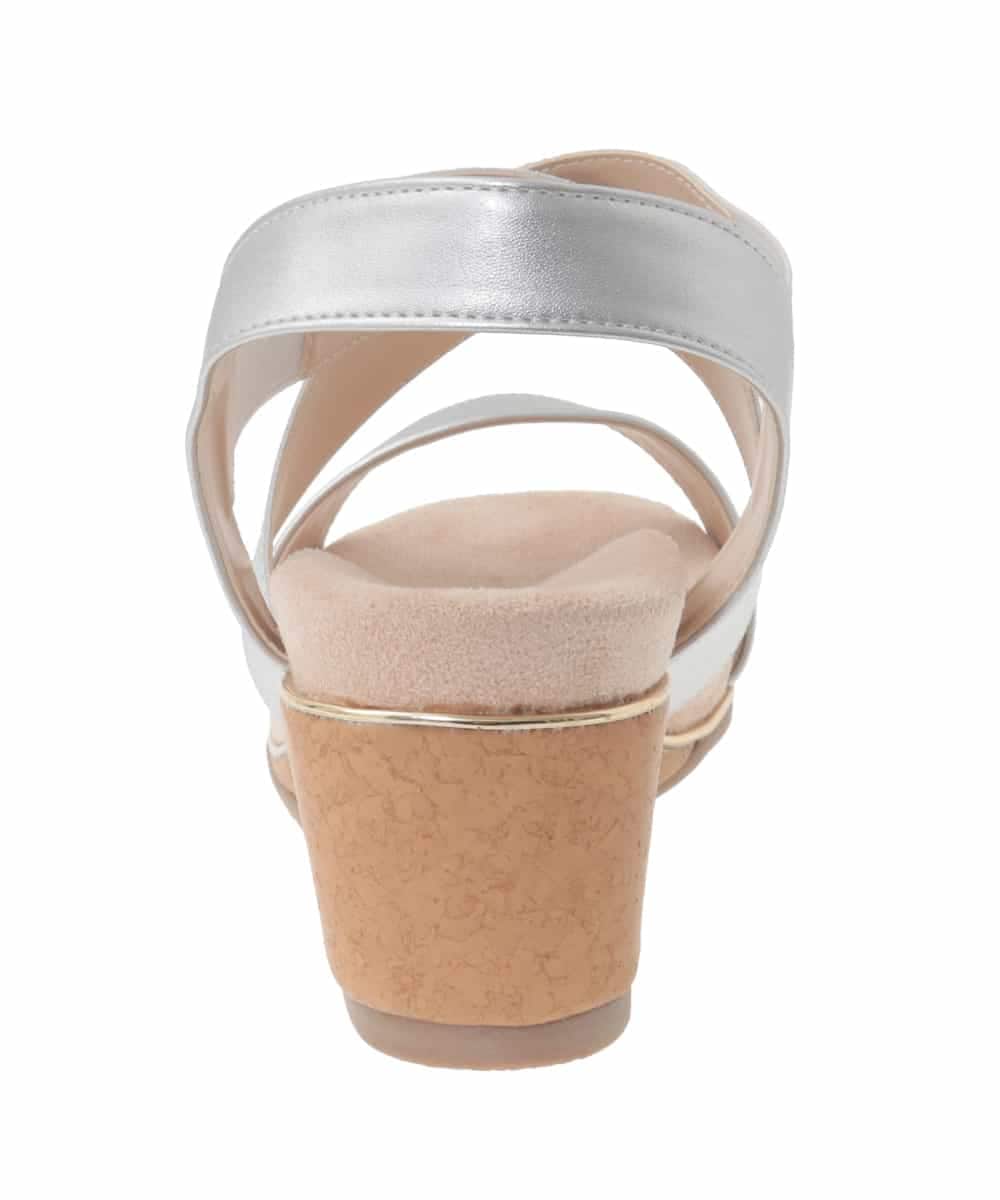 KS6GD10049 a.v.v(アー・ヴェ・ヴェ) クロスゴムサンダル シルバー