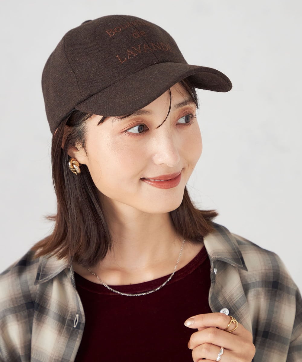 KS7AD01029 a.v.v(アー・ヴェ・ヴェ) 刺繍ロゴフランネルキャップ ダークグレー