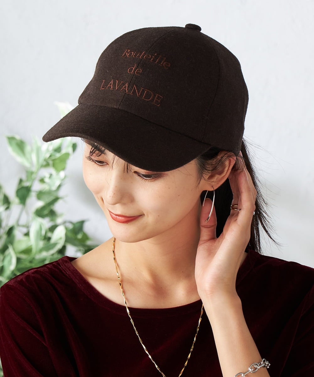 KS7AD01029 a.v.v(アー・ヴェ・ヴェ) 刺繍ロゴフランネルキャップ ダークグレー