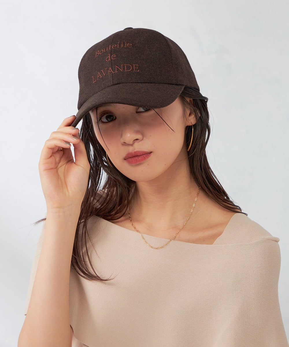 KS7AD01029 a.v.v(アー・ヴェ・ヴェ) 刺繍ロゴフランネルキャップ ダークグレー