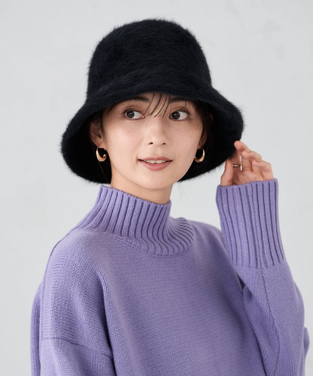 KS7AD02034 a.v.v(アー・ヴェ・ヴェ) シャギーニットバケハ ブラック