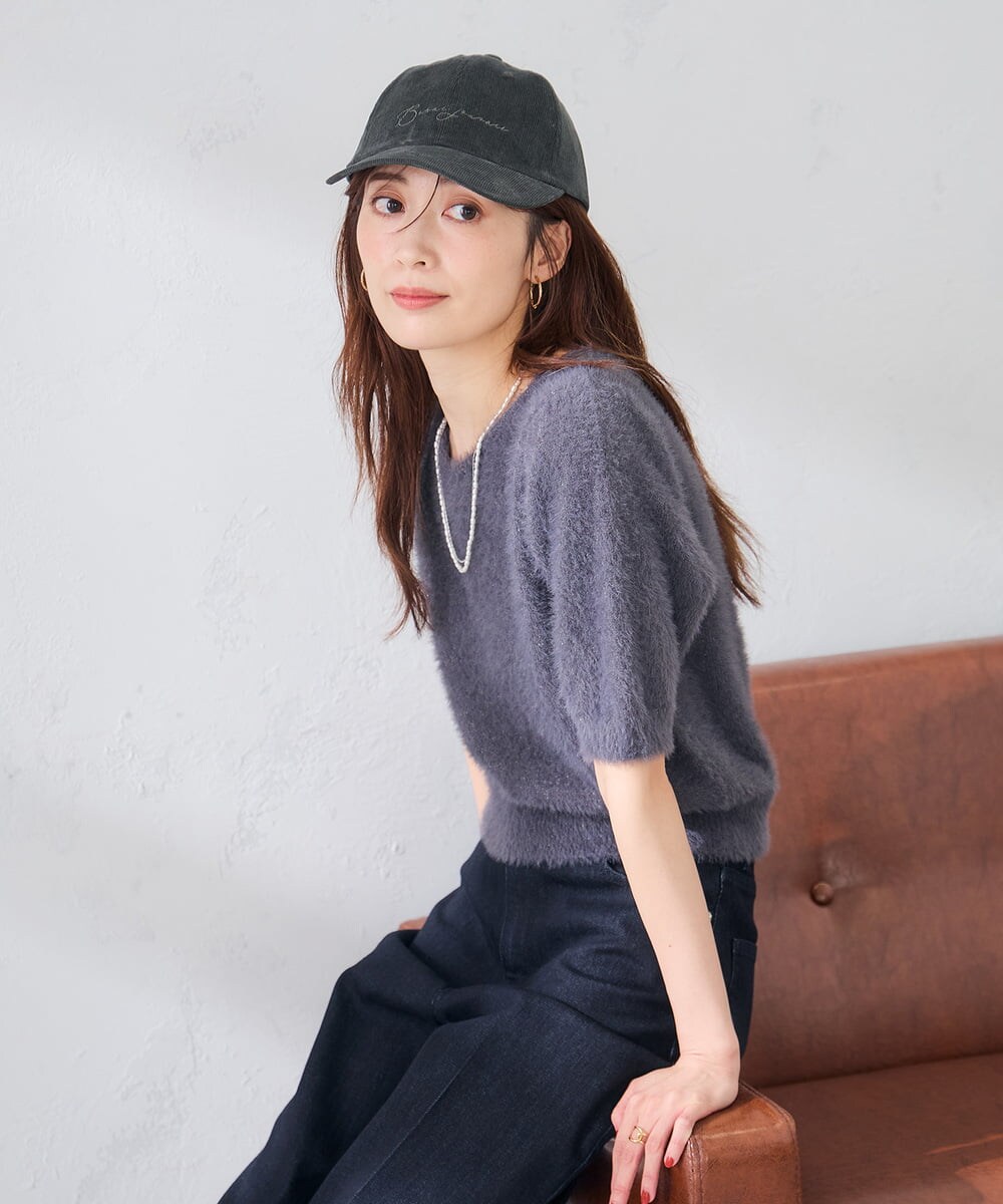 KS7AG01029 a.v.v(アー・ヴェ・ヴェ) コーデュロイロゴキャップ アイボリー