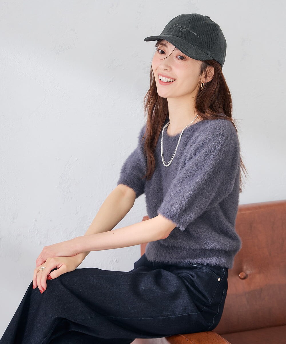 KS7AG01029 a.v.v(アー・ヴェ・ヴェ) コーデュロイロゴキャップ アイボリー