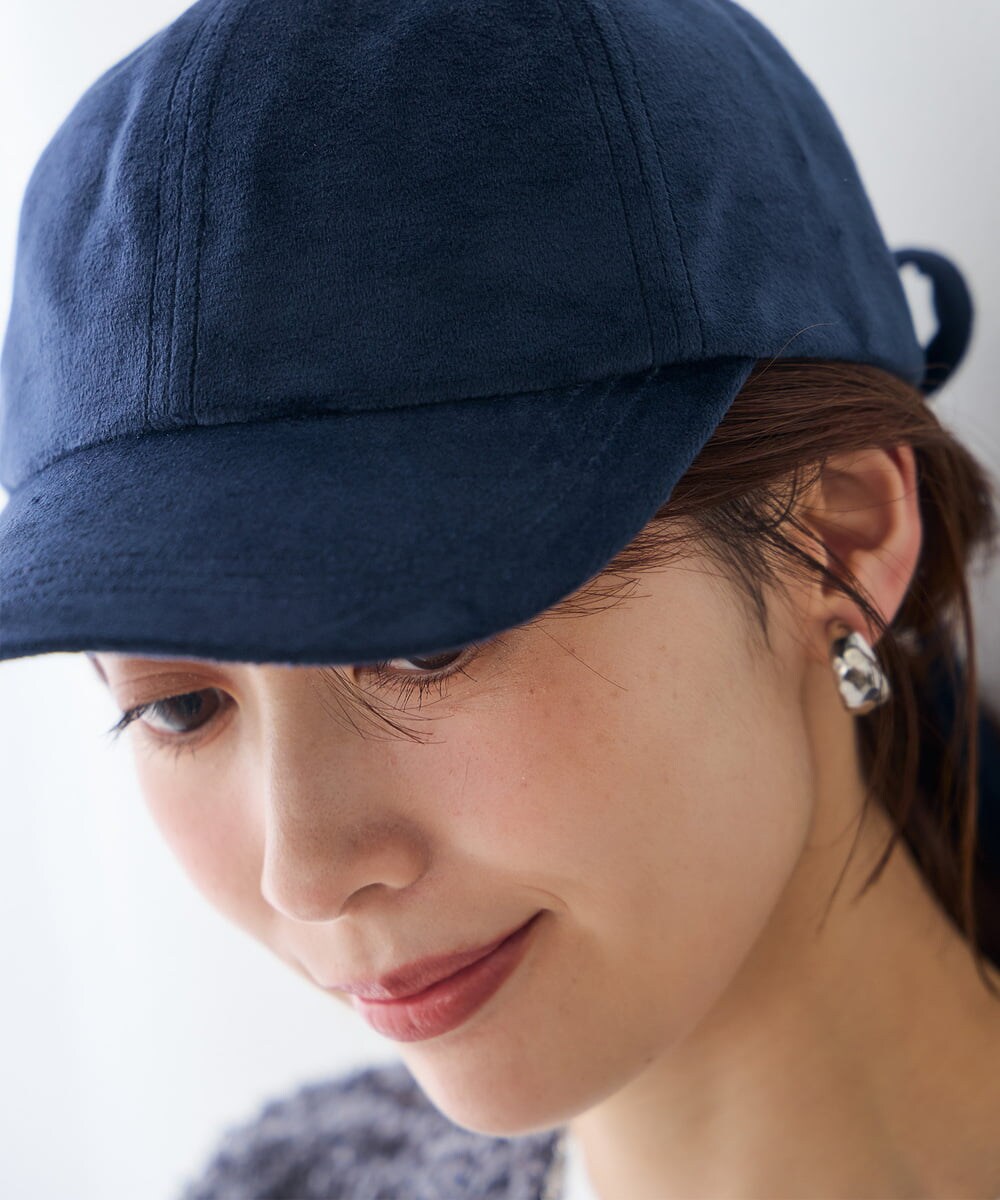 KS7AG02029 a.v.v(アー・ヴェ・ヴェ) 2WAY バックリボンキャップ ネイビー