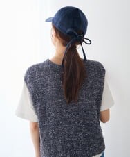 KS7AG02029 a.v.v(アー・ヴェ・ヴェ) 2WAY バックリボンキャップ ネイビー