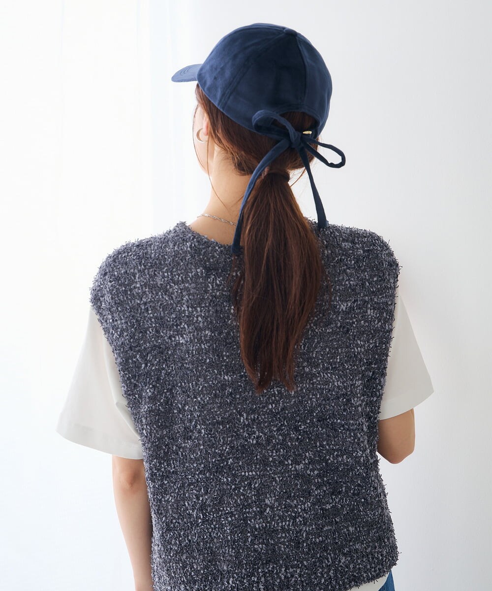 KS7AG02029 a.v.v(アー・ヴェ・ヴェ) 2WAY バックリボンキャップ ネイビー