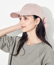 KS7GA01029 a.v.v(アー・ヴェ・ヴェ) 麻リボンキャップ ピンク