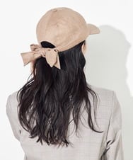 KS7GA01029 a.v.v(アー・ヴェ・ヴェ) 麻リボンキャップ ベージュ