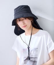 KS7GD04029 a.v.v(アー・ヴェ・ヴェ) 日よけ付きUVハット ブラック