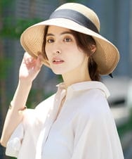 KS7GV30029 a.v.v(アー・ヴェ・ヴェ) 【洗える】リボンブレードハット ベージュ