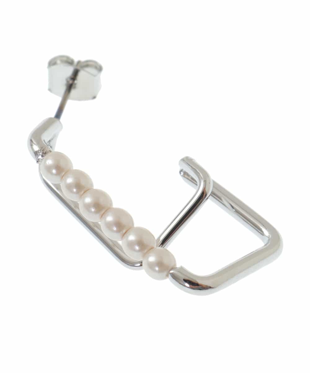 KSPJM08016 a.v.v(アー・ヴェ・ヴェ) パール調スクエアピアス シルバー