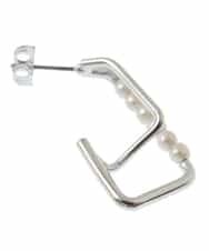 KSPJM08016 a.v.v(アー・ヴェ・ヴェ) パール調スクエアピアス シルバー