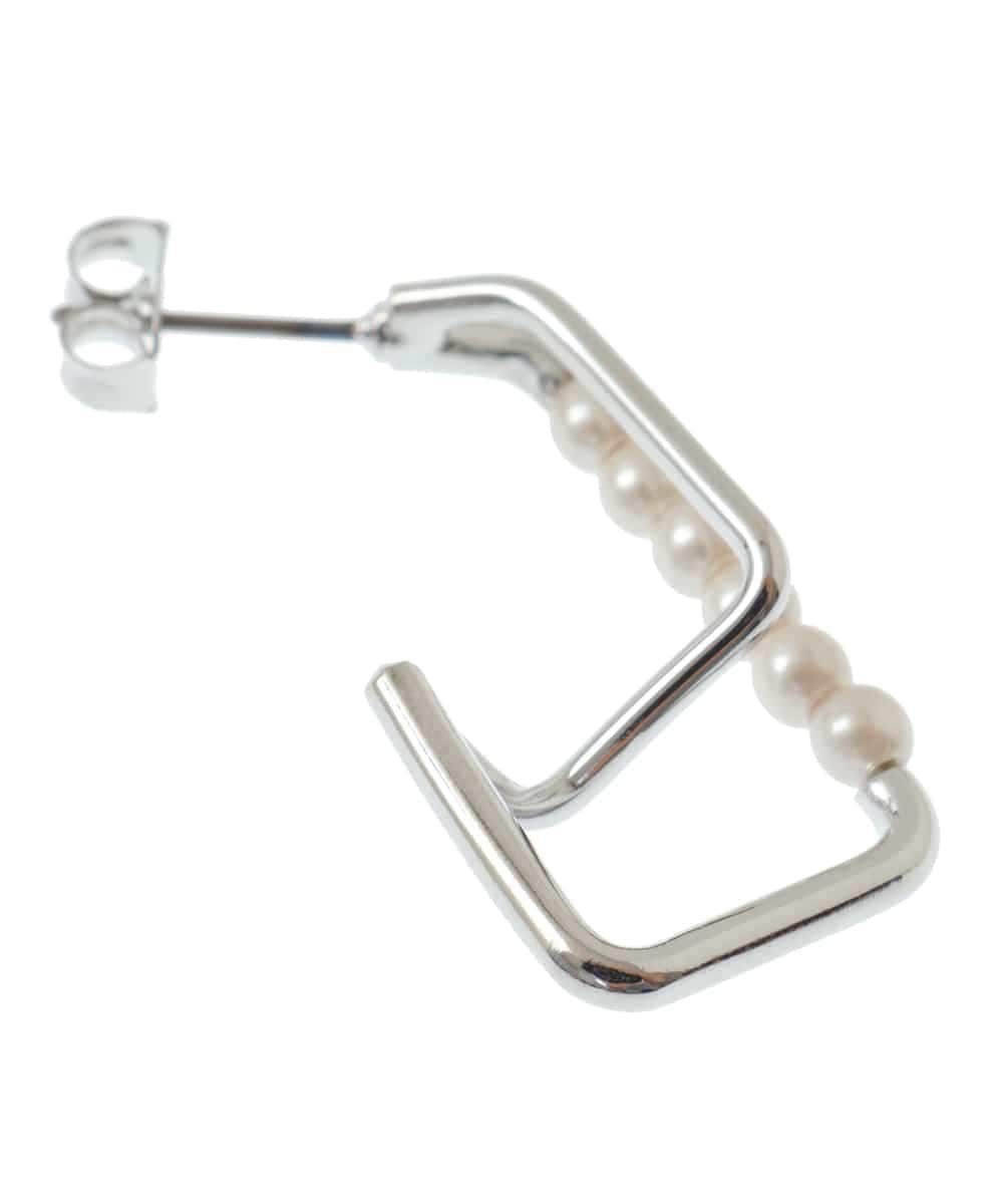 KSPJM08016 a.v.v(アー・ヴェ・ヴェ) パール調スクエアピアス シルバー