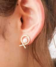 KSPJM09014 a.v.v(アー・ヴェ・ヴェ) パール調サークルピアス ゴールド