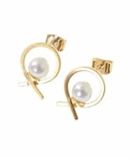 KSPJM09014 a.v.v(アー・ヴェ・ヴェ) パール調サークルピアス シルバー