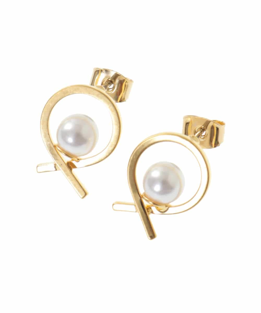 KSPJM09014 a.v.v(アー・ヴェ・ヴェ) パール調サークルピアス シルバー