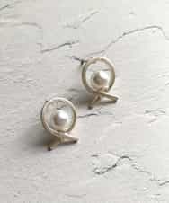 KSPJM09014 a.v.v(アー・ヴェ・ヴェ) パール調サークルピアス シルバー