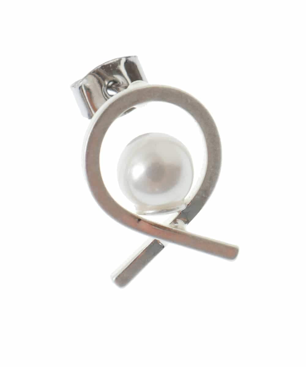 KSPJM09014 a.v.v(アー・ヴェ・ヴェ) パール調サークルピアス シルバー