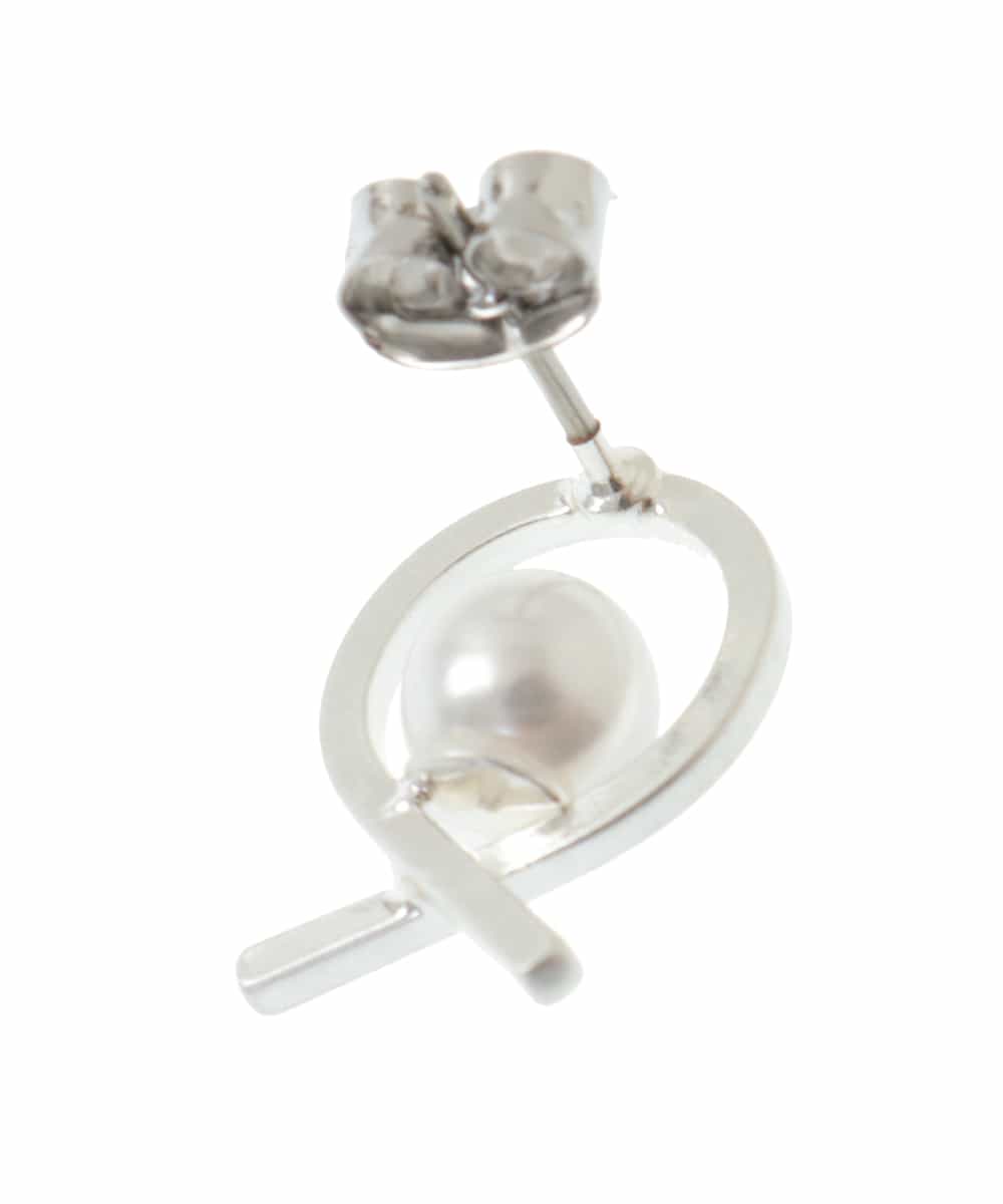 KSPJM09014 a.v.v(アー・ヴェ・ヴェ) パール調サークルピアス シルバー