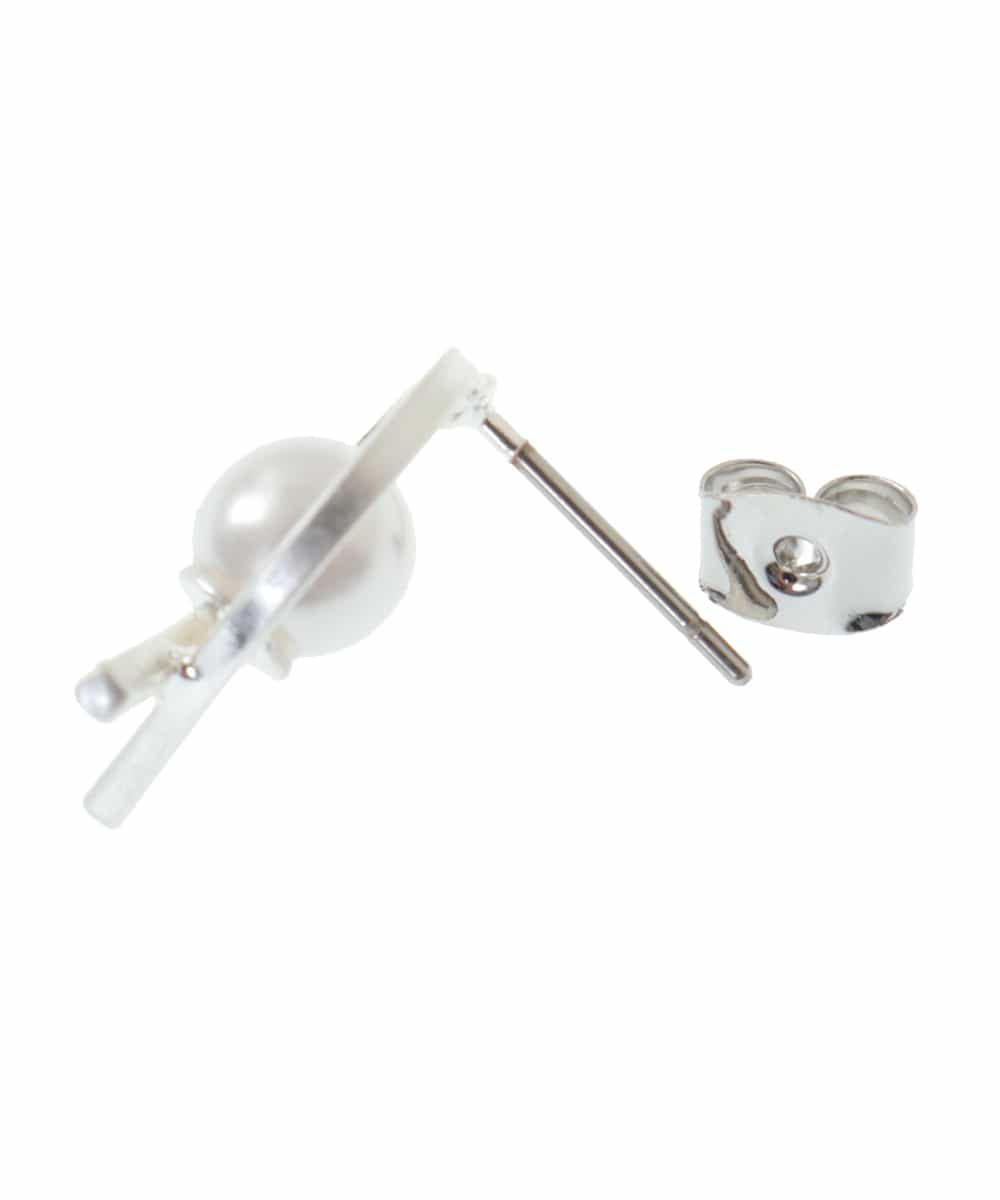 KSPJM09014 a.v.v(アー・ヴェ・ヴェ) パール調サークルピアス シルバー