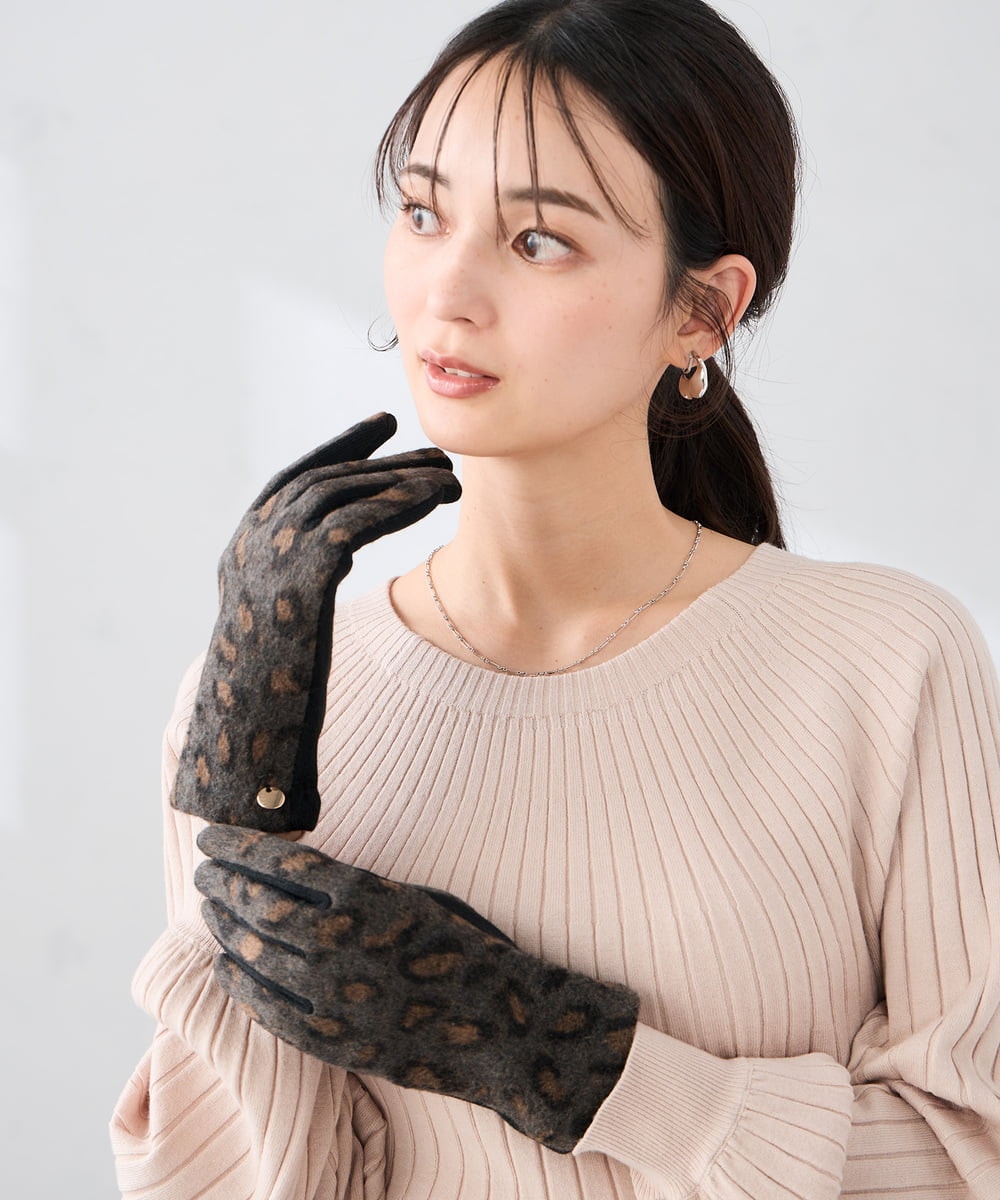 KSTAD03029 a.v.v(アー・ヴェ・ヴェ) 【スマホ対応】アソート柄手袋 グレー