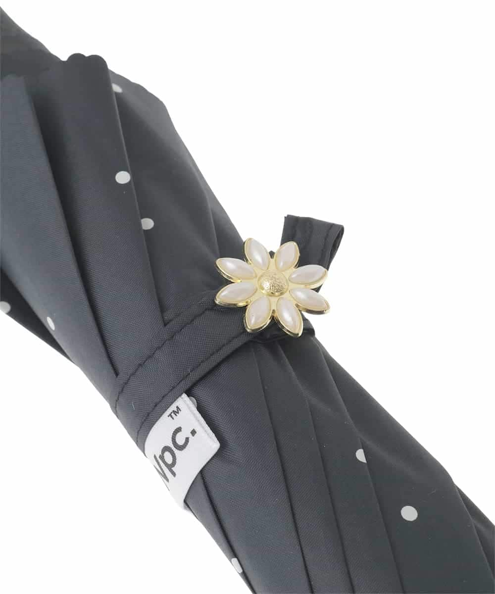 KSYGD01032 a.v.v(アー・ヴェ・ヴェ) 【遮光/晴雨兼用】日傘　ドットフラワーポイント ブラック