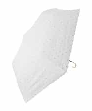 KSYGD02033 a.v.v(アー・ヴェ・ヴェ) 【遮光/晴雨兼用】折りたたみ日傘　ドットフラワーポイントミニ ホワイト