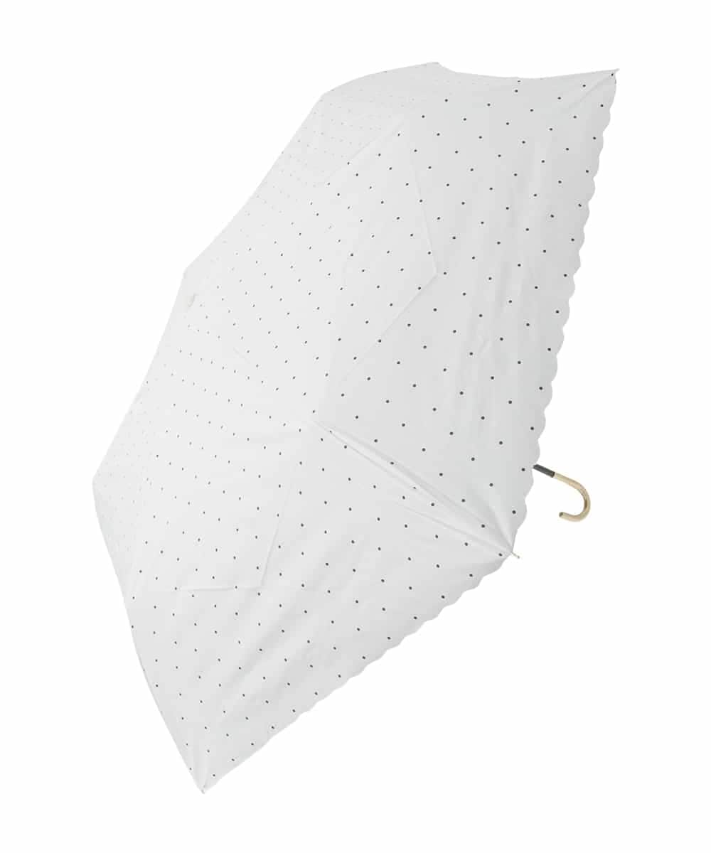 KSYGD02033 a.v.v(アー・ヴェ・ヴェ) 【遮光/晴雨兼用】折りたたみ日傘　ドットフラワーポイントミニ ホワイト