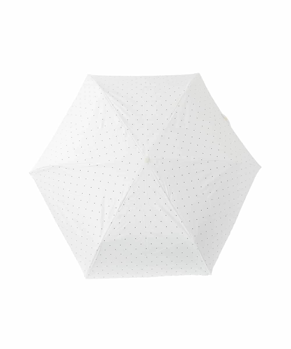 KSYGD02033 a.v.v(アー・ヴェ・ヴェ) 【遮光/晴雨兼用】折りたたみ日傘　ドットフラワーポイントミニ ホワイト