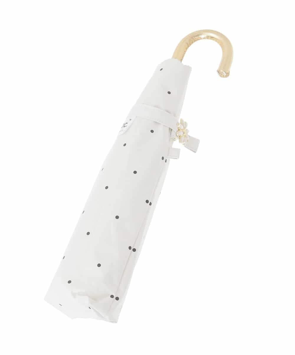 KSYGD02033 a.v.v(アー・ヴェ・ヴェ) 【遮光/晴雨兼用】折りたたみ日傘　ドットフラワーポイントミニ ホワイト