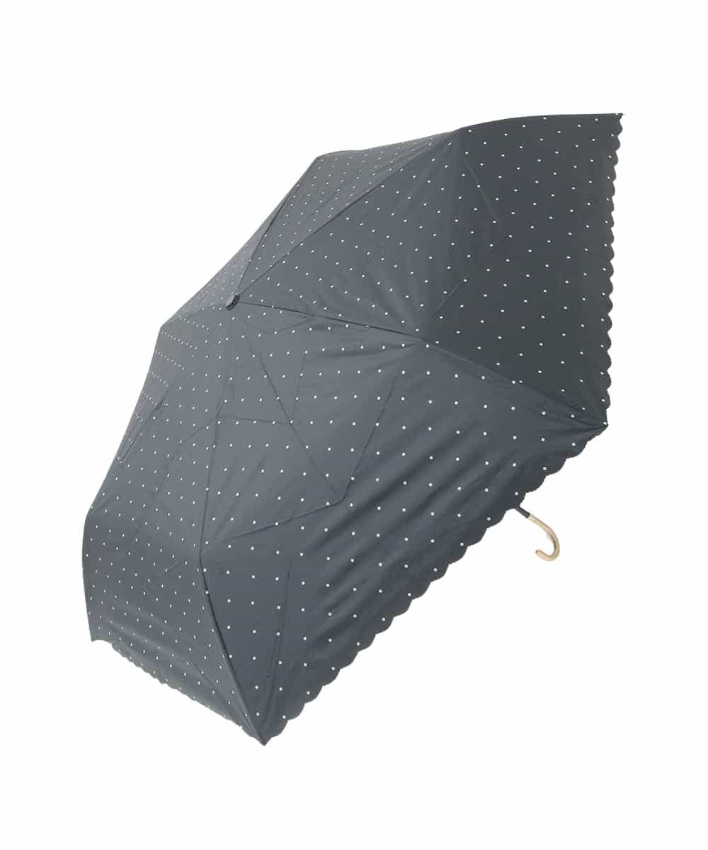 KSYGD02033 a.v.v(アー・ヴェ・ヴェ) 【遮光/晴雨兼用】折りたたみ日傘　ドットフラワーポイントミニ ブラック