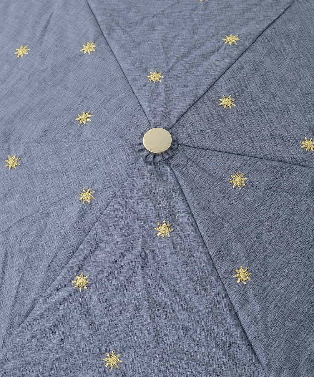 KSYGD06035 a.v.v(アー・ヴェ・ヴェ) 遮光/晴雨兼用傘　折り畳み　星柄　 ネイビー