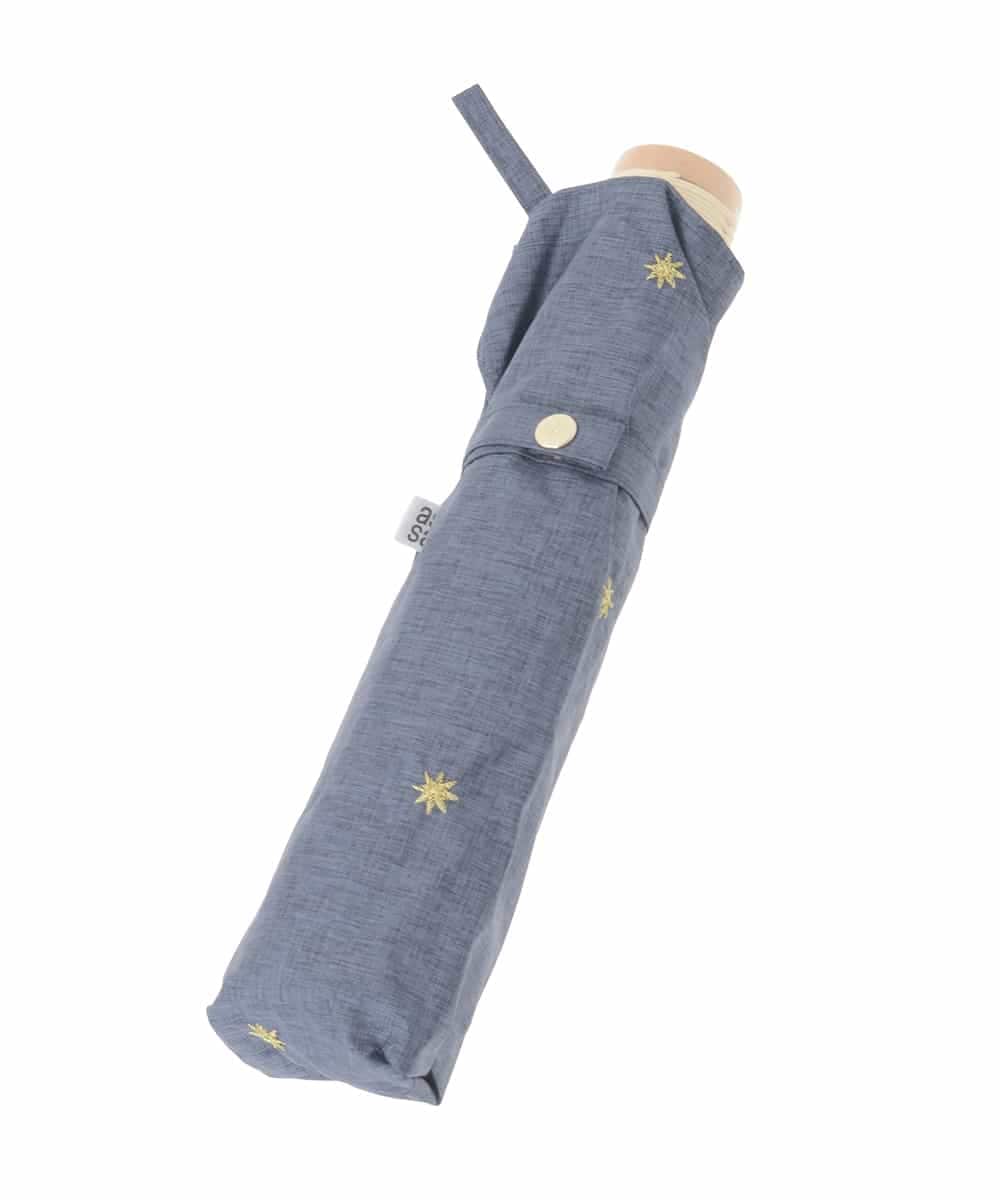 KSYGD06035 a.v.v(アー・ヴェ・ヴェ) 遮光/晴雨兼用傘　折り畳み　星柄　 ネイビー