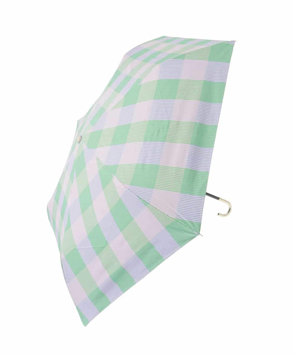 KSYGD08026 a.v.v(アー・ヴェ・ヴェ) 遮光/晴雨兼用傘　折りたたみ傘　シアーチェック ピンク