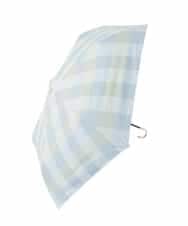 KSYGD08026 a.v.v(アー・ヴェ・ヴェ) 遮光/晴雨兼用傘　折りたたみ傘　シアーチェック ライトブルー