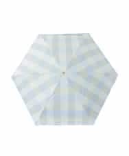 KSYGD08026 a.v.v(アー・ヴェ・ヴェ) 遮光/晴雨兼用傘　折りたたみ傘　シアーチェック ライトブルー