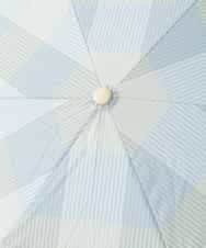 KSYGD08026 a.v.v(アー・ヴェ・ヴェ) 遮光/晴雨兼用傘　折りたたみ傘　シアーチェック ライトブルー