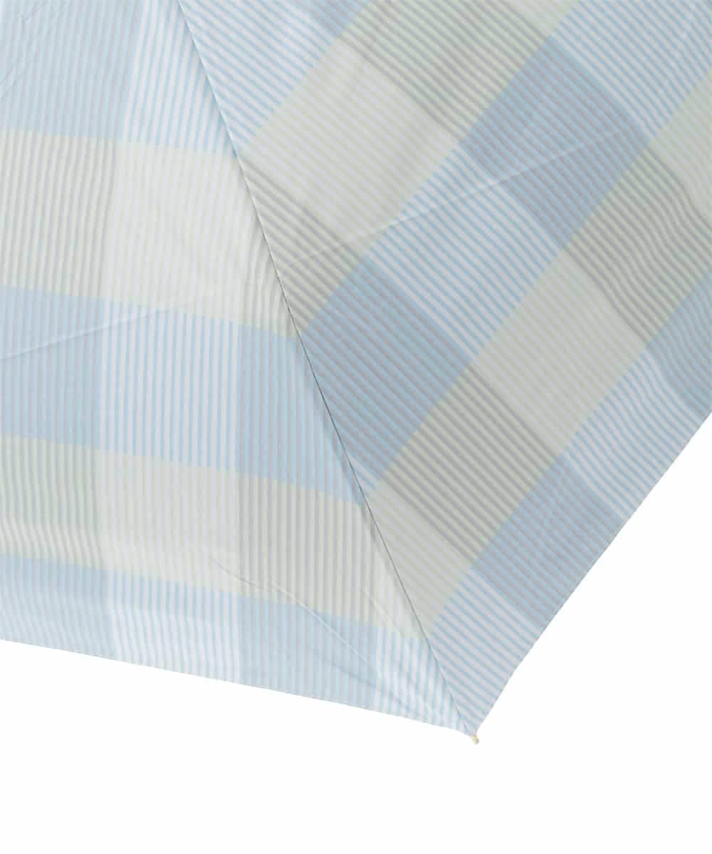 KSYGD08026 a.v.v(アー・ヴェ・ヴェ) 遮光/晴雨兼用傘　折りたたみ傘　シアーチェック ライトブルー