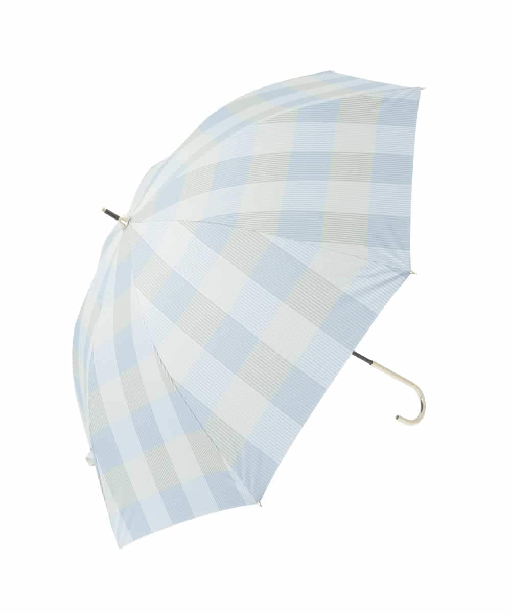 KSYGD09026 a.v.v(アー・ヴェ・ヴェ) 遮光/晴雨兼用傘　長傘　シアーチェック ライトブルー